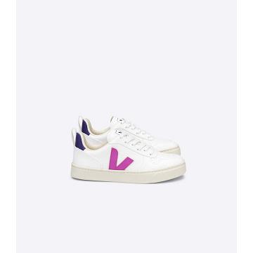 Veja V-10 LACES CWL Kids' Shoes White/Purple | CA 793MQZ